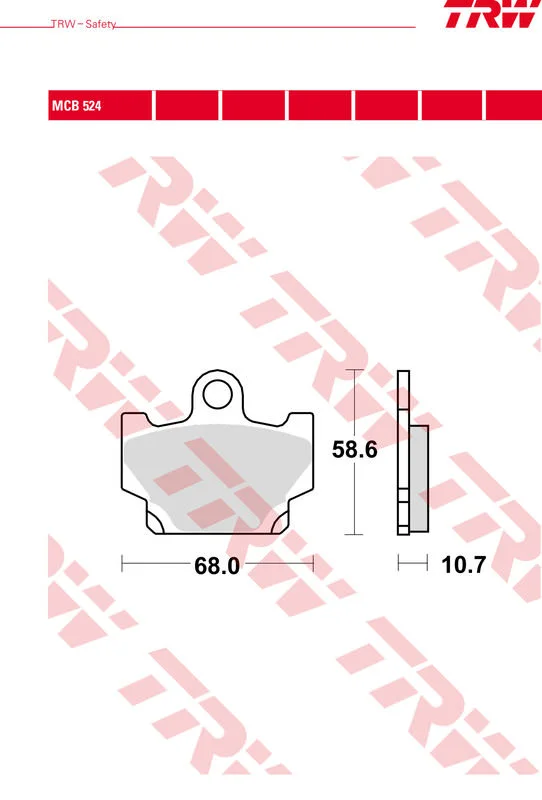 TRW BRAKEPADS ORGAN.